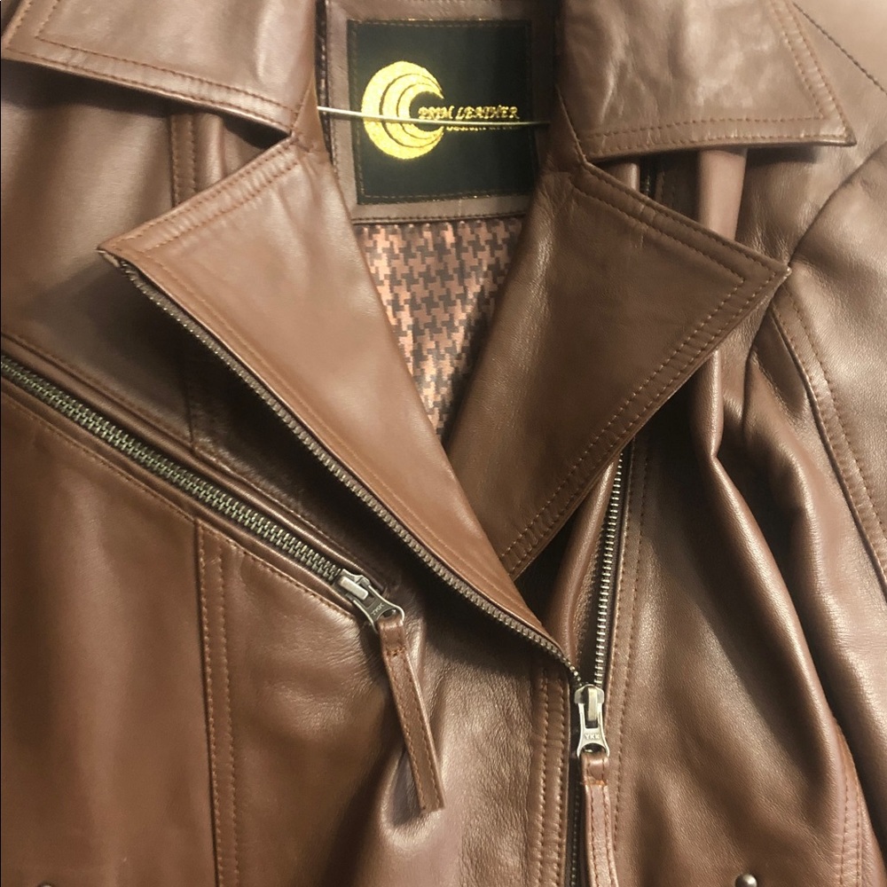 Genuine Leather Brown Jacket - Picture 5 of 14